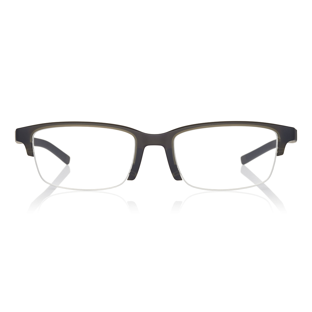 OWNDAYS | MOVE Matte Khaki Half Rim Rectangle right side